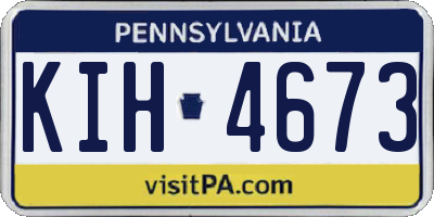 PA license plate KIH4673
