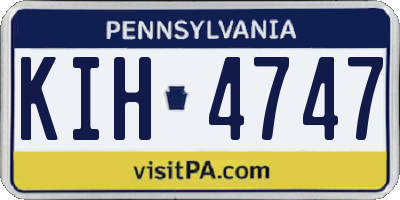 PA license plate KIH4747