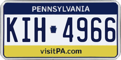 PA license plate KIH4966