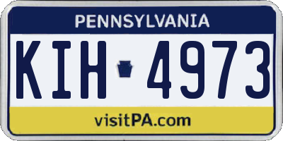 PA license plate KIH4973