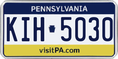 PA license plate KIH5030
