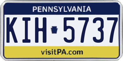 PA license plate KIH5737