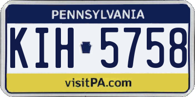 PA license plate KIH5758