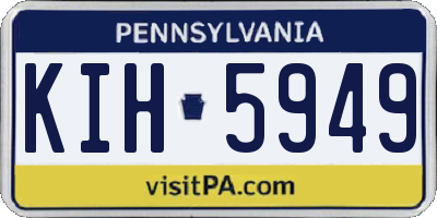 PA license plate KIH5949