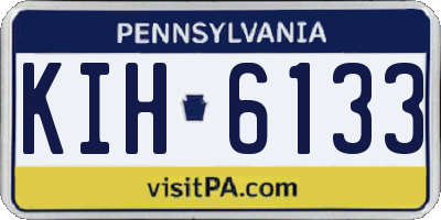 PA license plate KIH6133