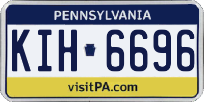 PA license plate KIH6696