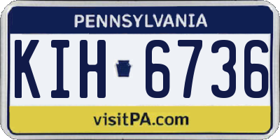 PA license plate KIH6736