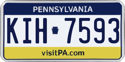PA license plate KIH7593