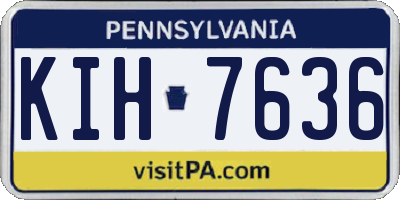 PA license plate KIH7636