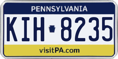 PA license plate KIH8235