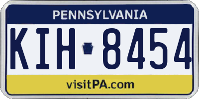 PA license plate KIH8454