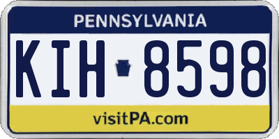 PA license plate KIH8598