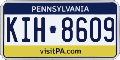 PA license plate KIH8609