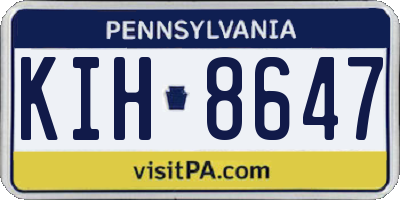 PA license plate KIH8647