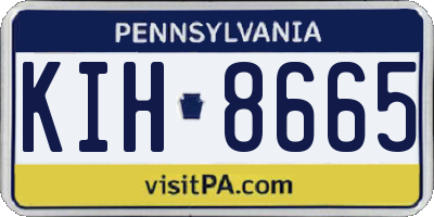 PA license plate KIH8665
