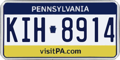 PA license plate KIH8914