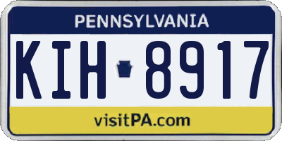 PA license plate KIH8917