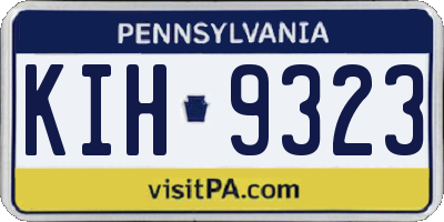 PA license plate KIH9323