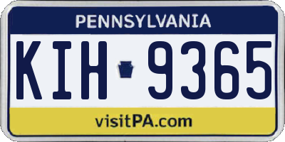 PA license plate KIH9365
