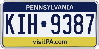 PA license plate KIH9387