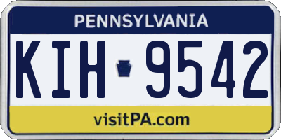 PA license plate KIH9542