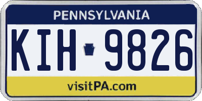 PA license plate KIH9826