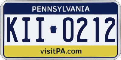 PA license plate KII0212