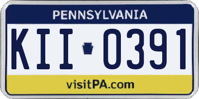 PA license plate KII0391