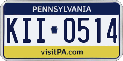 PA license plate KII0514