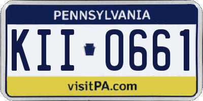 PA license plate KII0661