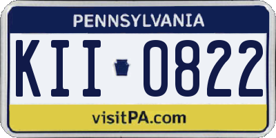 PA license plate KII0822
