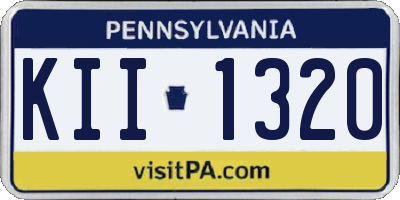 PA license plate KII1320