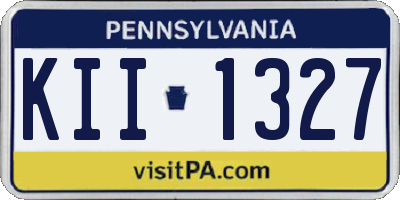 PA license plate KII1327