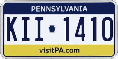 PA license plate KII1410