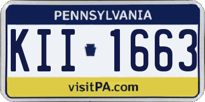 PA license plate KII1663