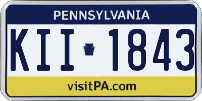 PA license plate KII1843