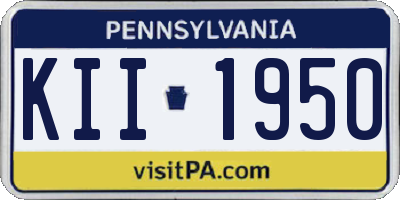 PA license plate KII1950
