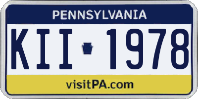 PA license plate KII1978