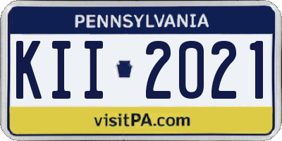 PA license plate KII2021