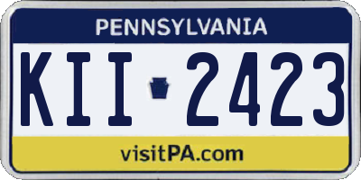 PA license plate KII2423
