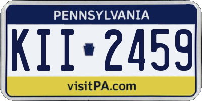 PA license plate KII2459
