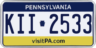 PA license plate KII2533