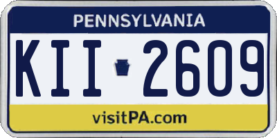 PA license plate KII2609