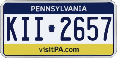 PA license plate KII2657