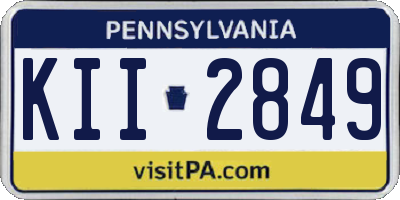 PA license plate KII2849