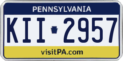 PA license plate KII2957