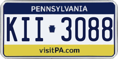 PA license plate KII3088