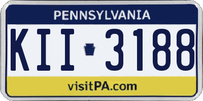 PA license plate KII3188