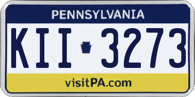 PA license plate KII3273