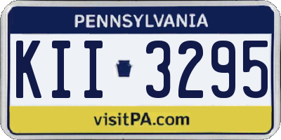 PA license plate KII3295